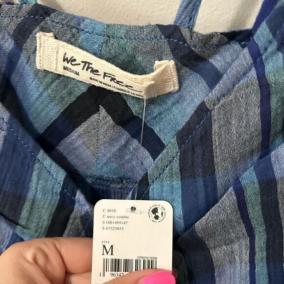 NWT Free People We The Free Plaid Crop Cami Top M - Picture 5 of 6